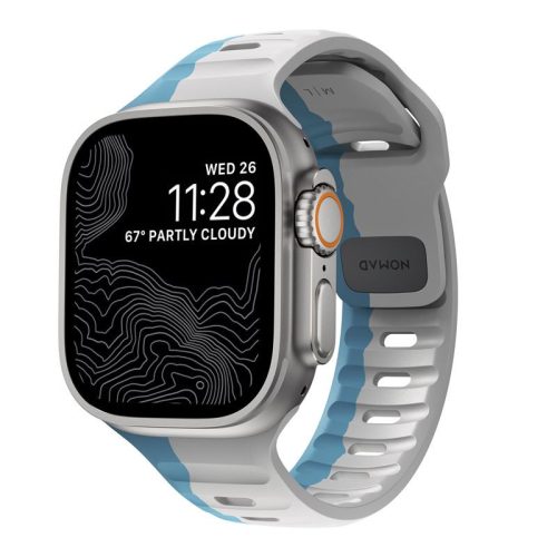 NOMAD Sport Strap Apple Watch szíj 42/ 44/ 45/ 46 /49 mm - Lunar Gray/Electric Blue