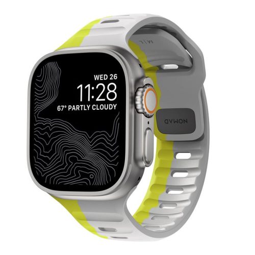 NOMAD Sport Strap Apple Watch szíj 42/ 44/ 45/ 46 /49 mm - Lunar Gray/High Volta