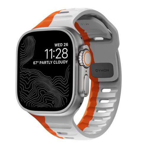 NOMAD Sport Strap Apple Watch szíj 42/ 44/ 45/ 46 /49 mm - Lunar Gray/Ultra Orange