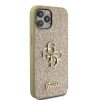 Apple iPhone 12 / 12 Pro tok, Guess Pu Fixed Glitter Big 4G Metal Logo - arany