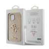 Apple iPhone 12 / 12 Pro tok, Guess Pu Fixed Glitter Big 4G Metal Logo - arany