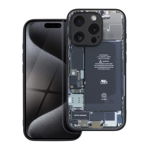 Apple iPhone 15 Pro Max tok, telefon belsejét utánzó hátlap