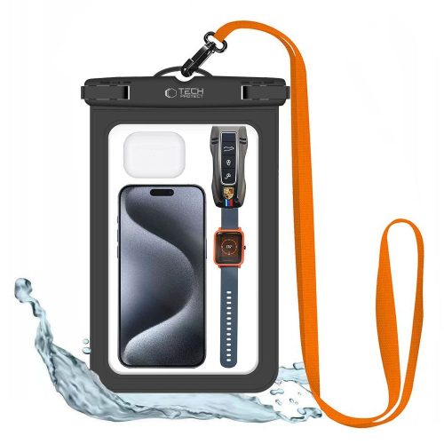 Tech-Protect Waterproof UWC9 vízálló tok (8,9"), fekete/narancs