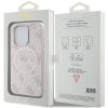 GUESS  iPhone 15 Pro tok, MagSafe (4G Ring classic logo) - pink