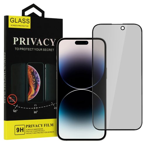 iPhone 16 Pro Max Privacy kijelzővédő üvegfólia - fekete