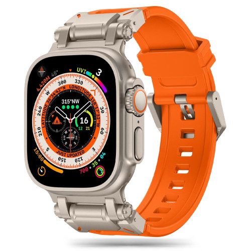 Tech-Protect Delta Pro, Apple Watch óraszíj (42 / 44 / 45 / 49 mm) - narancs - titánium