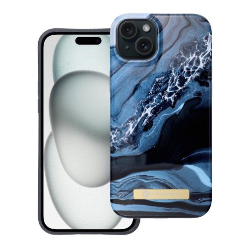 FORCELL F-PROTECT Mirage case compatible with MagSafe for IPHONE 15 Plus ocean marble