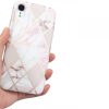 Apple iPhone 12 / 12 Pro, Szilikon tok, sokszöges márvány minta, Wooze Geometric Marble, színes/fehér