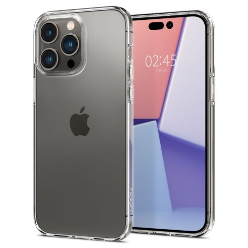 Apple iPhone 14 Pro, Szilikon tok, Spigen Liquid Crystal, átlátszó