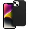 Apple iPhone 15 Pro, Szilikon tok, közepesen ütésálló, fémhatású kamera keret, Frame Case, fekete