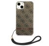 Guess 4G Print Strap Apple iPhone 14 hátlap tok, barna