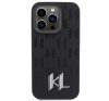 Karl Lagerfeld Leather Monogram Hot Stamp Metal Apple iPhone 15 Pro Max hátlap tok, fekete