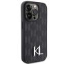 Karl Lagerfeld Leather Monogram Hot Stamp Metal Apple iPhone 15 Pro Max hátlap tok, fekete