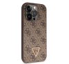 Guess 4G Strass Triangle Metal Logo tok, iPhone 15 Pro, barna