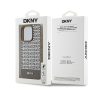 DKNY PU Leather Repeat Pattern Bottom Stripe Apple iPhone 15 Pro Max Magsafe kompatibilis hátlap tok, barna