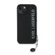 Karl Lagerfeld PU Saffiano Rhinestone Charm Apple iPhone 15 hátlap tok, fekete