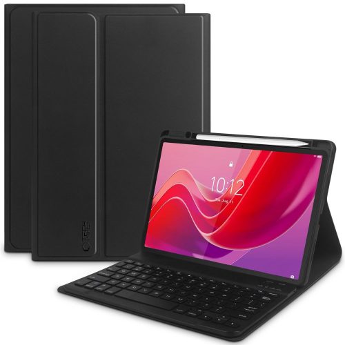 Xiaomi Redmi Pad SE (11.0), Bluetooth billentyűzetes mappa tok, érintőceruza tartó, TP SC Pen + Keyboard, fekete