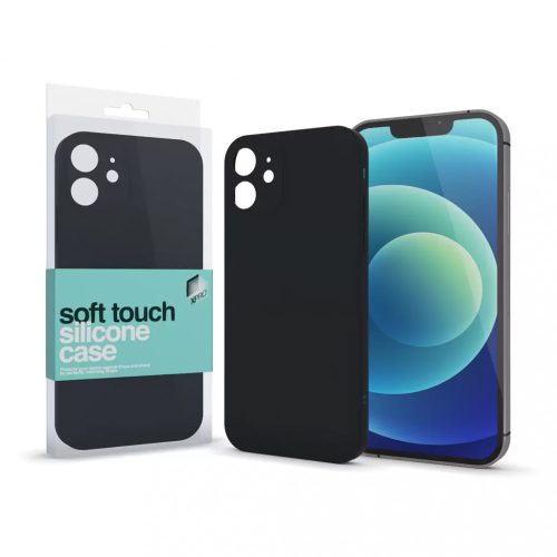 XPRO Soft Touch szilikon tok Slim Fekete IPhone 12 készülékhez