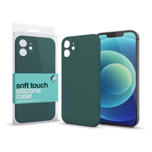 XPRO Soft Touch szilikon tok Slim sötétzöld IPhone 13 Pro készülékhez