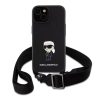 Karl Lagerfeld tok + crossbody strap fekete KLHCP15SSASKNPBK IPhone 15 készülékhez